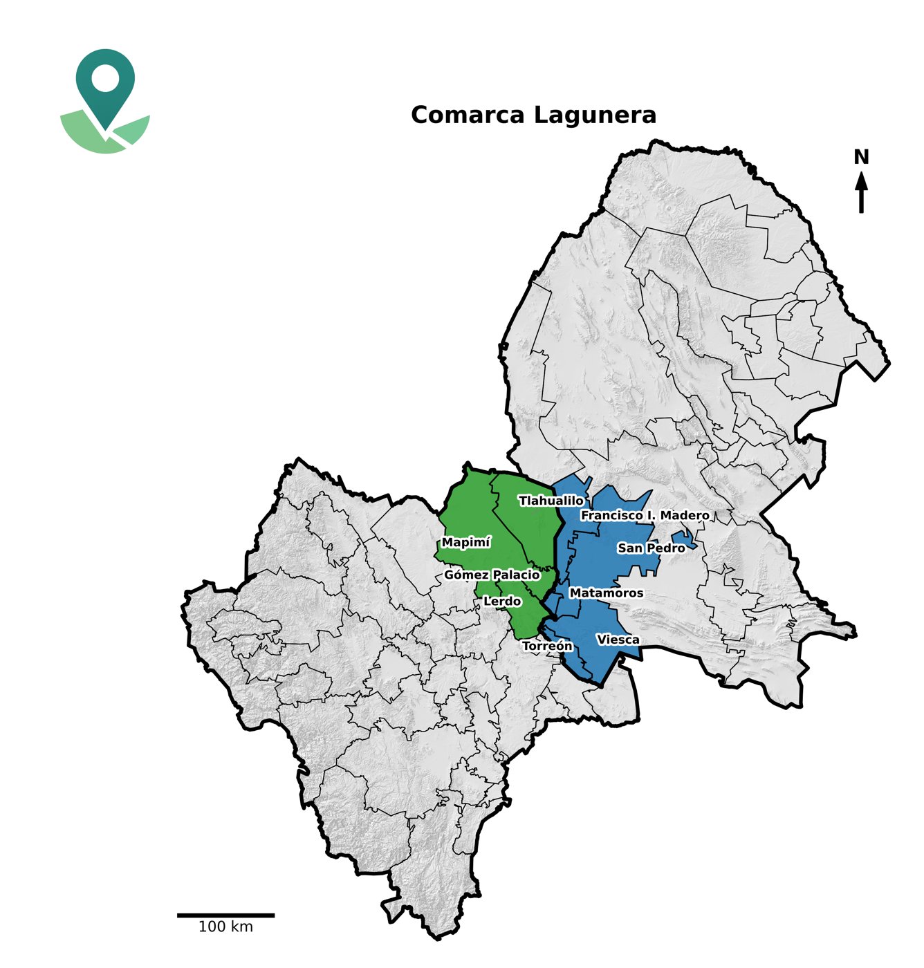 Ejemplo: Comarca Lagunera hecha con QuickMap